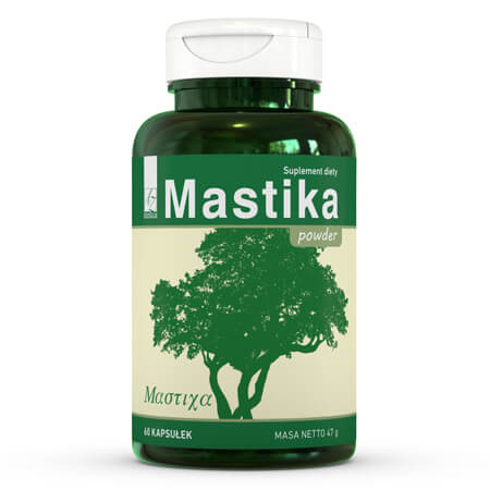Mastika powder kaps. 60 kaps., kapsułki ze składnikami osłonowymi na śluzówkę żołądka, 60 szt.