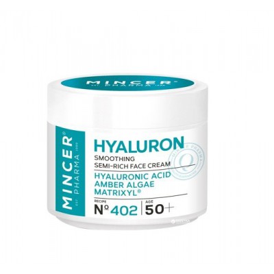 Mincer Pharma HYALURON 50+, wygładzający, półtłusty krem do twarzy, 50 ml