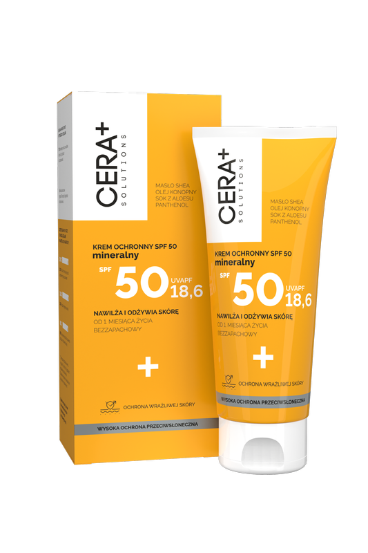 CERA+ SOLUTIONS , krem mineralny ochronny SPF 50, 50 ml