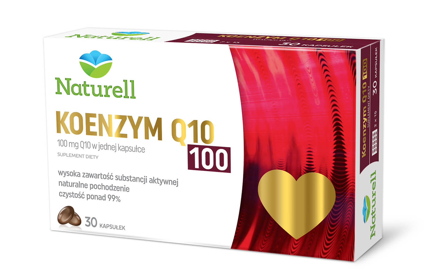 Naturell Koenzym Q10 kapsułki z koenzymem wspomagającym układ oddechowy i serce, 30 szt.
