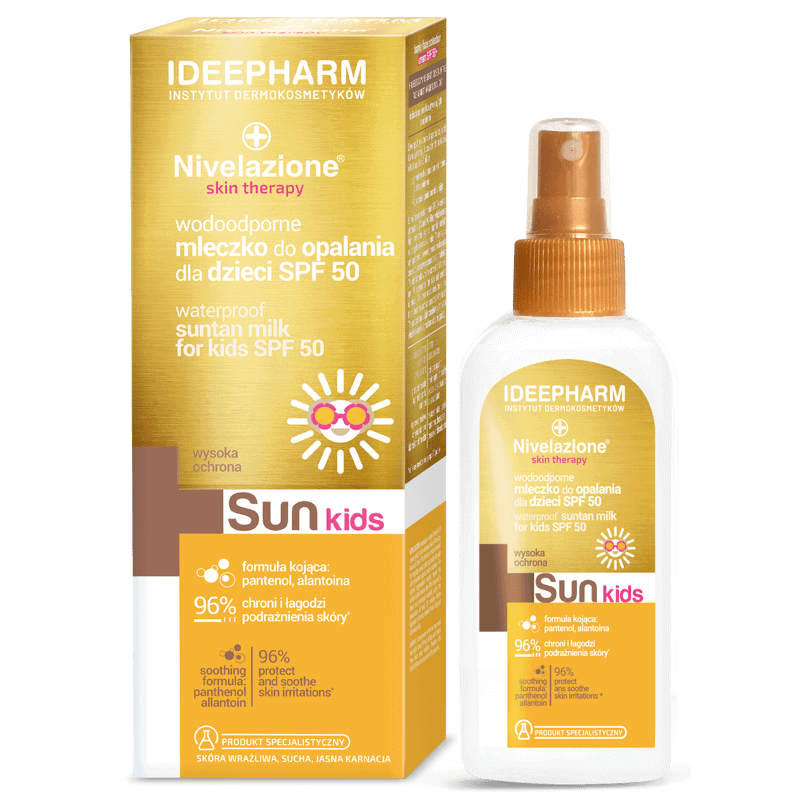 Nivelazione Skin Therapy Sun, mleczko wodoodporne do opalania dla dzieci SPF 50 dla dzieci, 150 ml