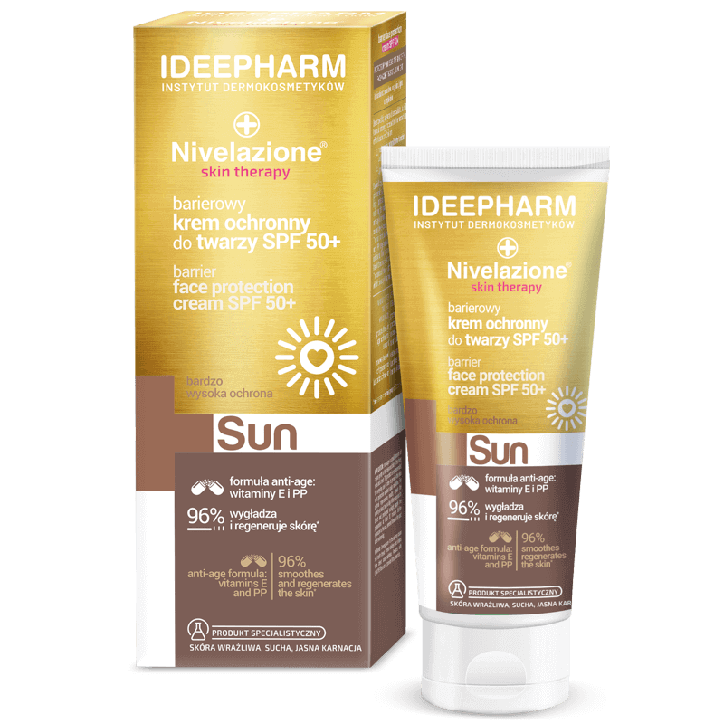 Nivelazione Skin Therapy Sun, krem barierowy ochronny do twarzy SPF 50+