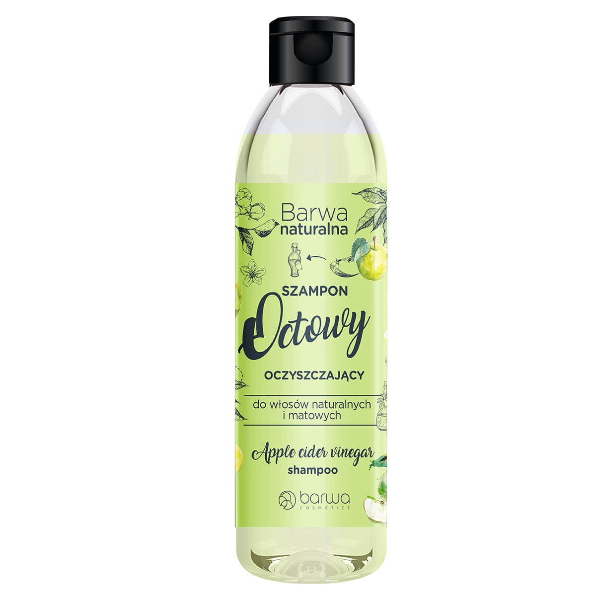 BARWA Naturalna Szampon , octowy oczyszczający do włosów naturlanych i matowych, 300 ml