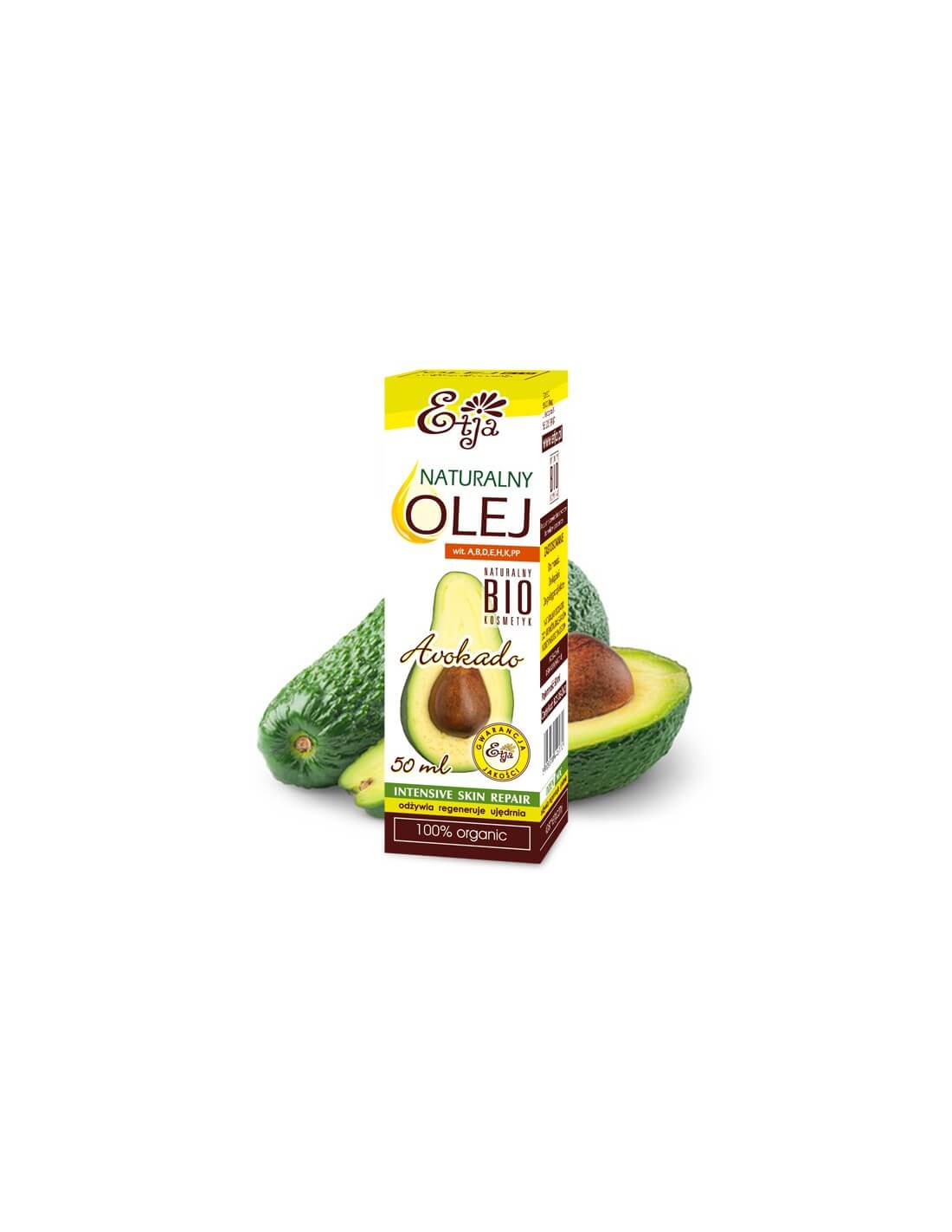Naturalny Olej Awokado BIO, o działaniu nawilżającym i odżywiającym naskórek, 50 ml