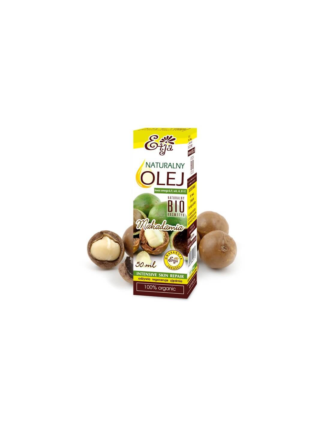 Olej z orzechów Macadamia BIO, o działaniu ujędrniającym i odżywiającym, 50 ml
