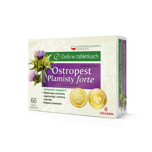 Ostropest Plamisty forte , tabletki ze składnikiem wspomagającym regenerację wątroby, 60 szt.