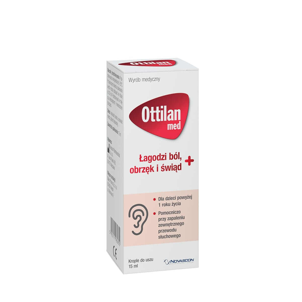 Ottilan Med, krople do uszu łagodzące ból, obrzęk i świąd, 15 ml