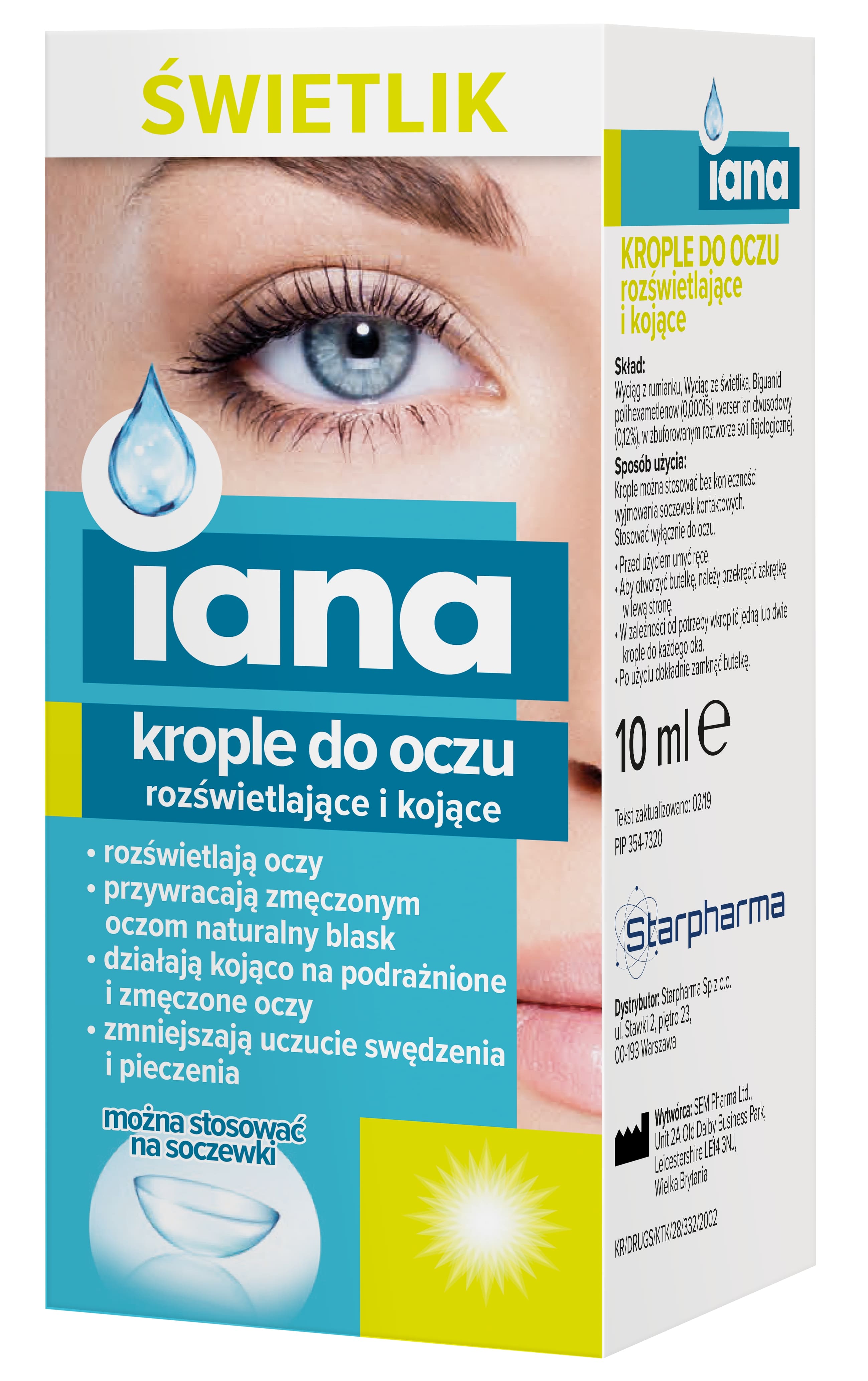 IANA ŚWIETLIK krople do oczu rozświetlające i kojące, 10 ml