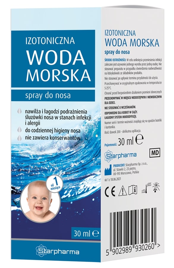 Izotoniczna Woda Morska, spray do nosa nawilżający, 30 ml