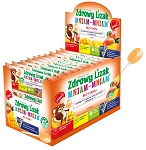 Zdrowy Lizak Mniam-Mniam zawiera 12 witamin i 2 minerały o smaku mango, 40 szt.