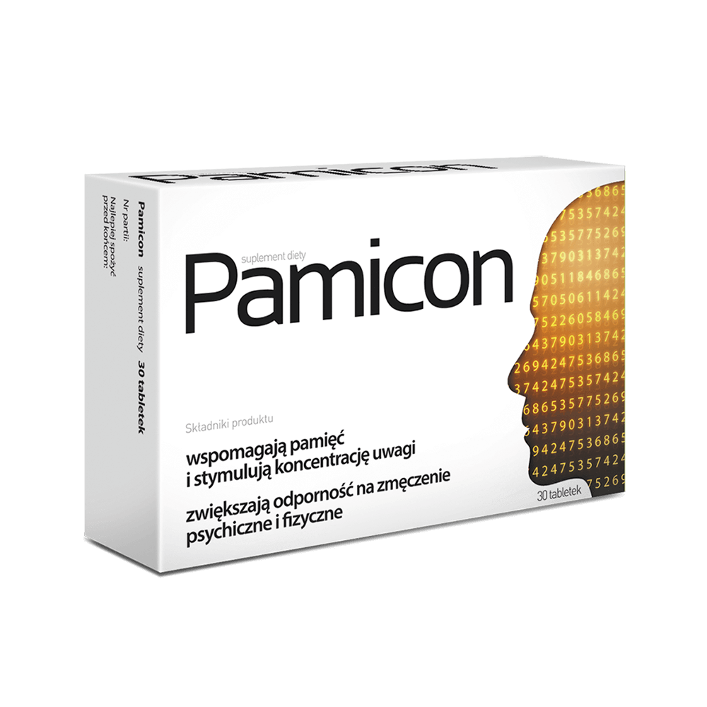 Pamicon, tabletki ze składnikami wspomagającymi koncentrację dla seniorów, 30 szt.