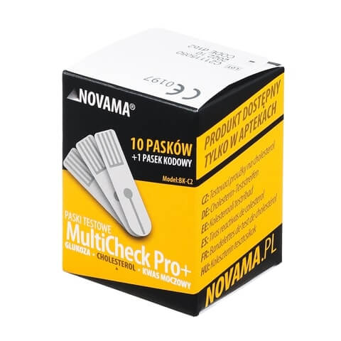 NOVAMA MultiCheck Pro+ Paski, do pomiaru cholesterolu, 10 szt.