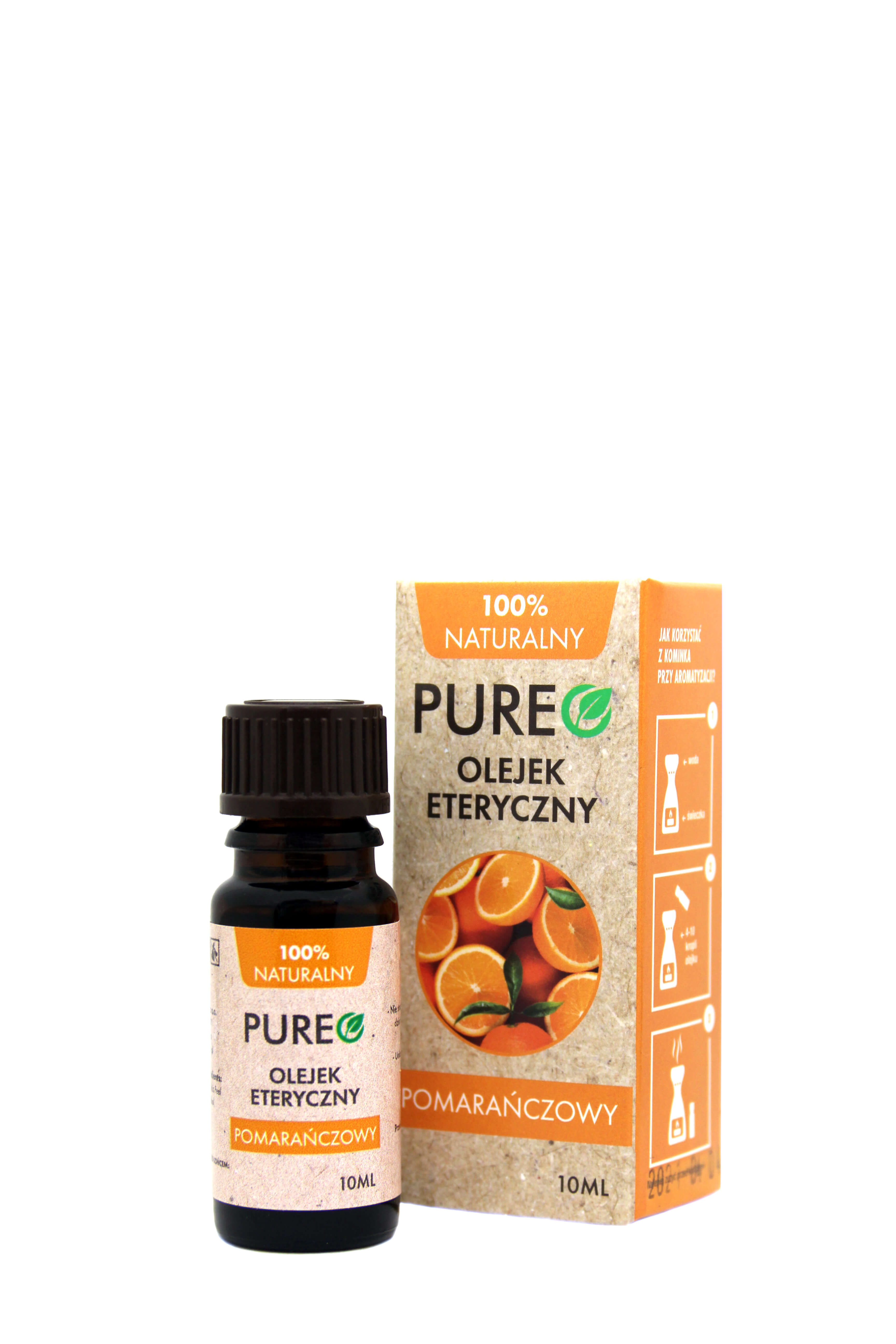 PUREO Olejek Pomarańczowy eteryczny, o właściwościach relaksujących, 10 ml