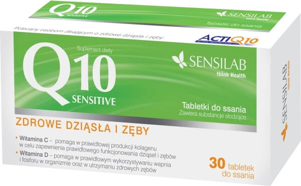 Q10 Sensitive Pharmasis , tabletki ze składnikami wspomagającymi w utrzymaniu zdrowych dziąseł i zębów, 30 szt.
