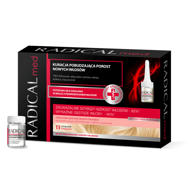 IDEEPHARM RADICAL MED kuracja stymulująca porost włosów, 15 ampułek