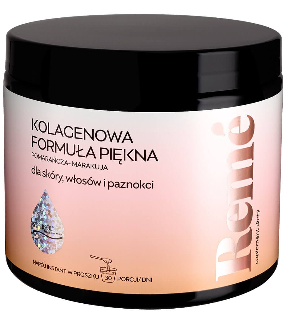 Reme Kolagenowa Formuła Piękna proszek o smaku pomarańczy - marakui, 150 g