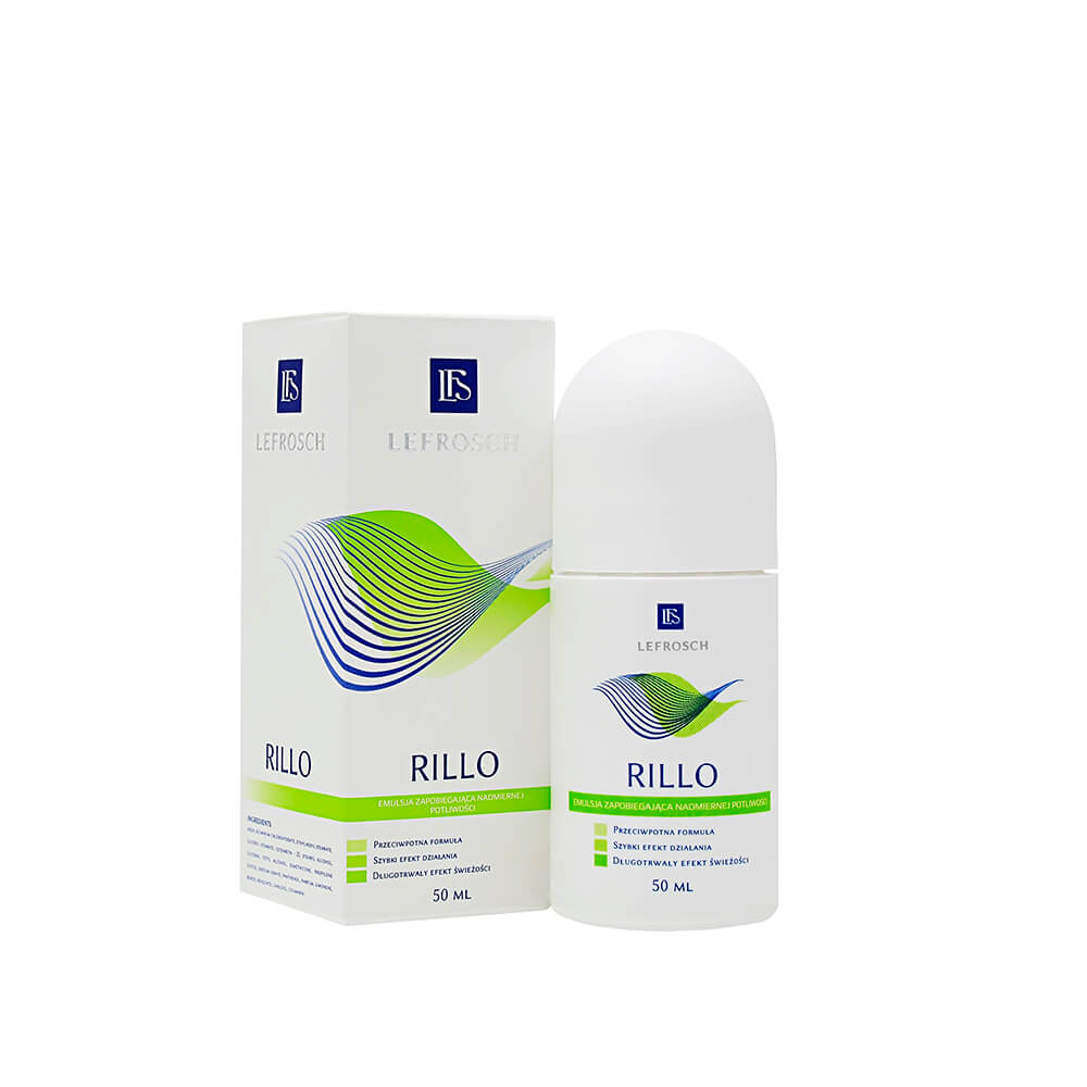 Rillo, emulsja roll-on zapobiegająca nadmiernej potliwości, 50 ml