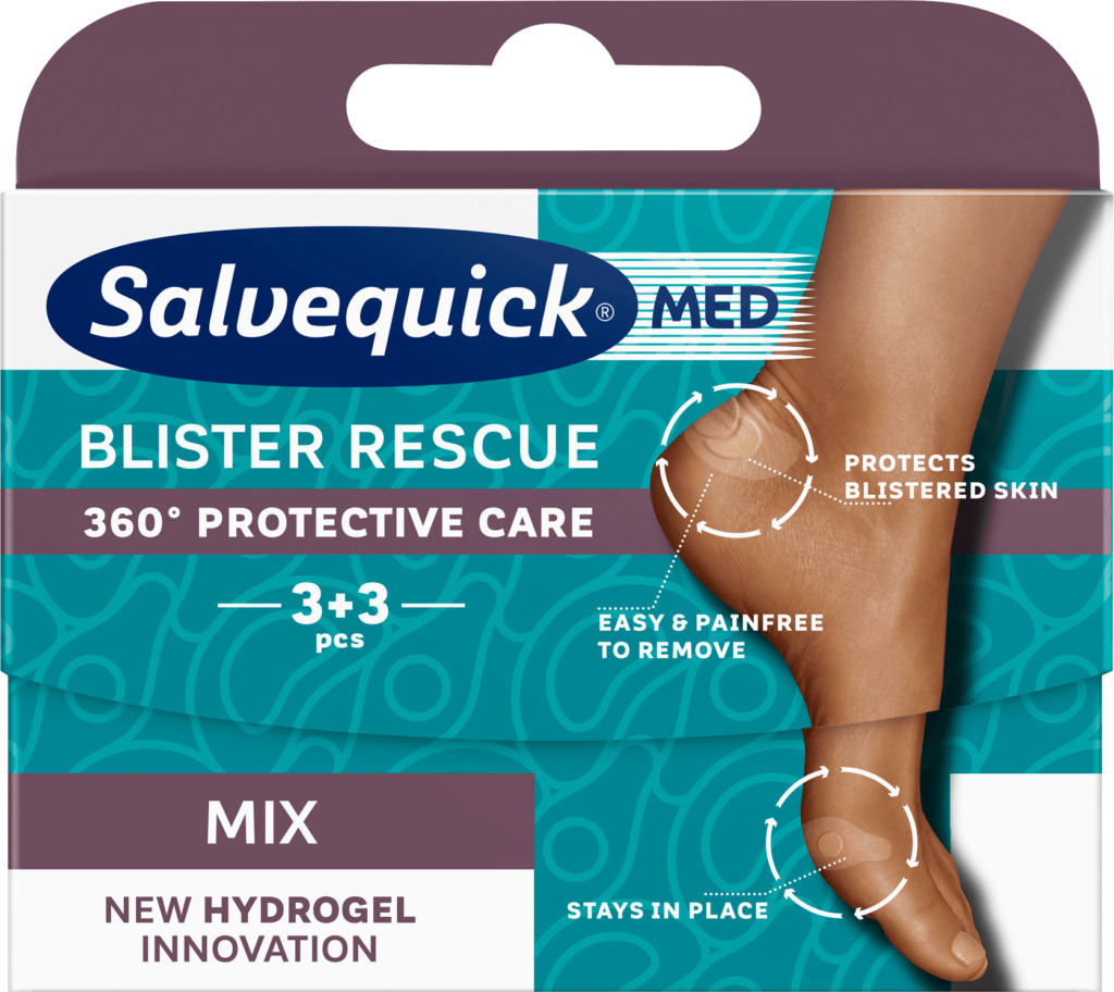 SALVEQUICK Blister Rescue Mix plastry na pęcherze, 6 szt. 