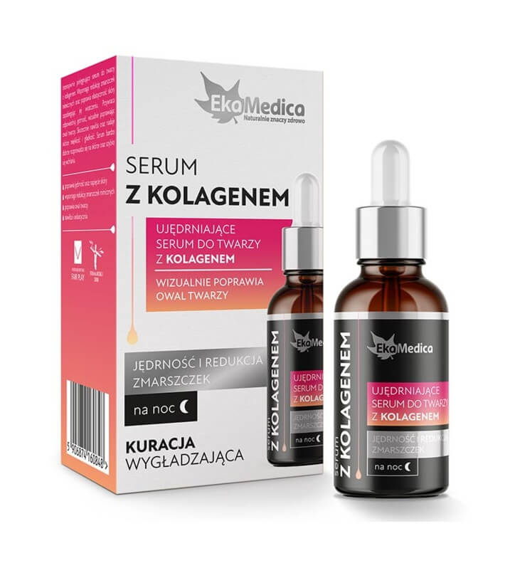 Ekamedica, serum z kolagenem ujędrniające do twarzy na noc, 20 ml