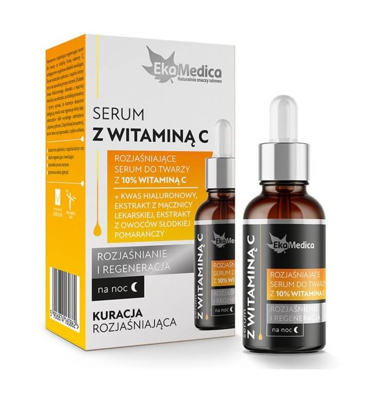 Ekamedica, serum z witaminą C rozjaśniające do twarzy na noc, 20 ml KRÓTKA DATA 30.06.2025
