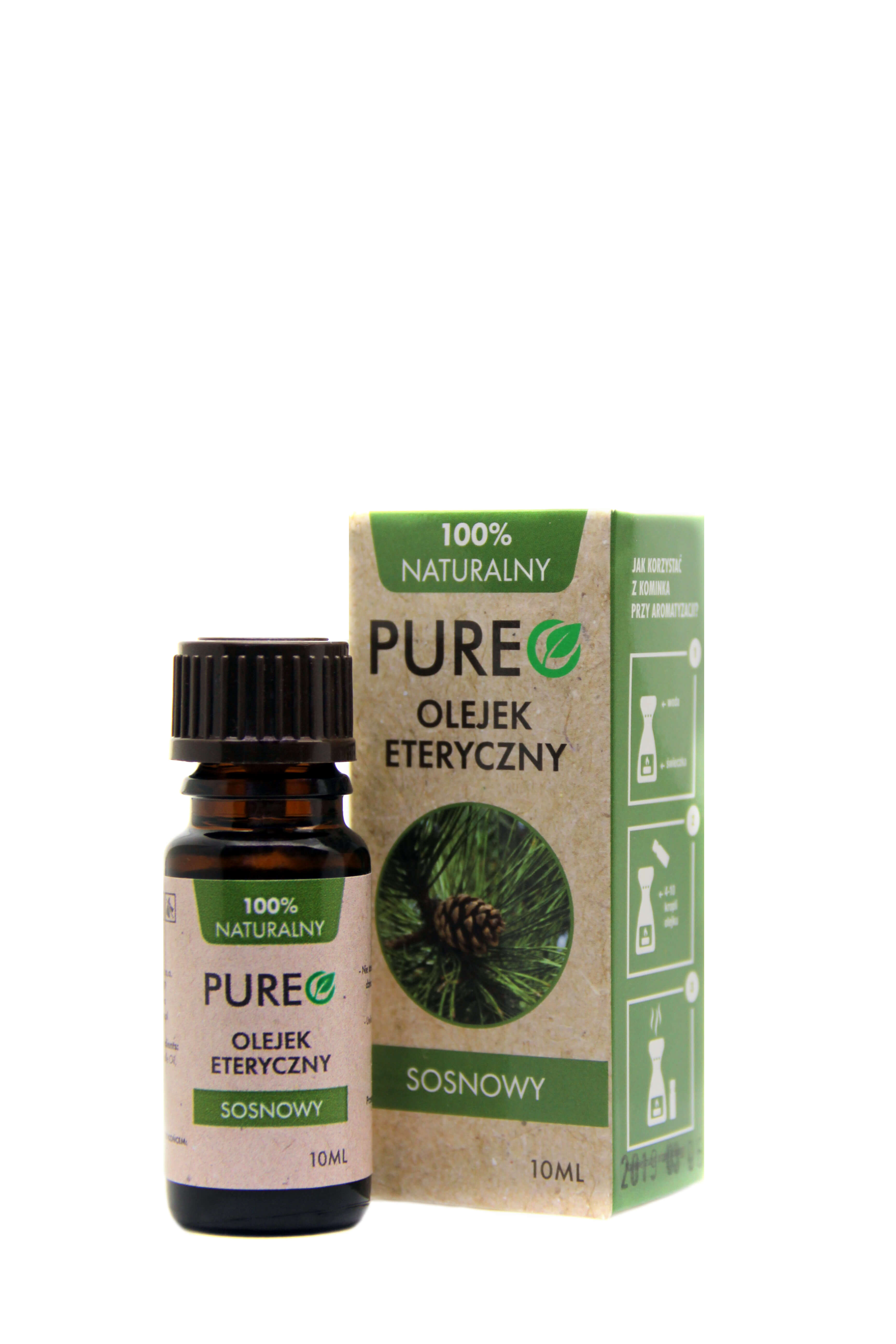 PUREO Olejek Sosnowy eteryczny, o właściwościach rozgrzewających, 10 ml