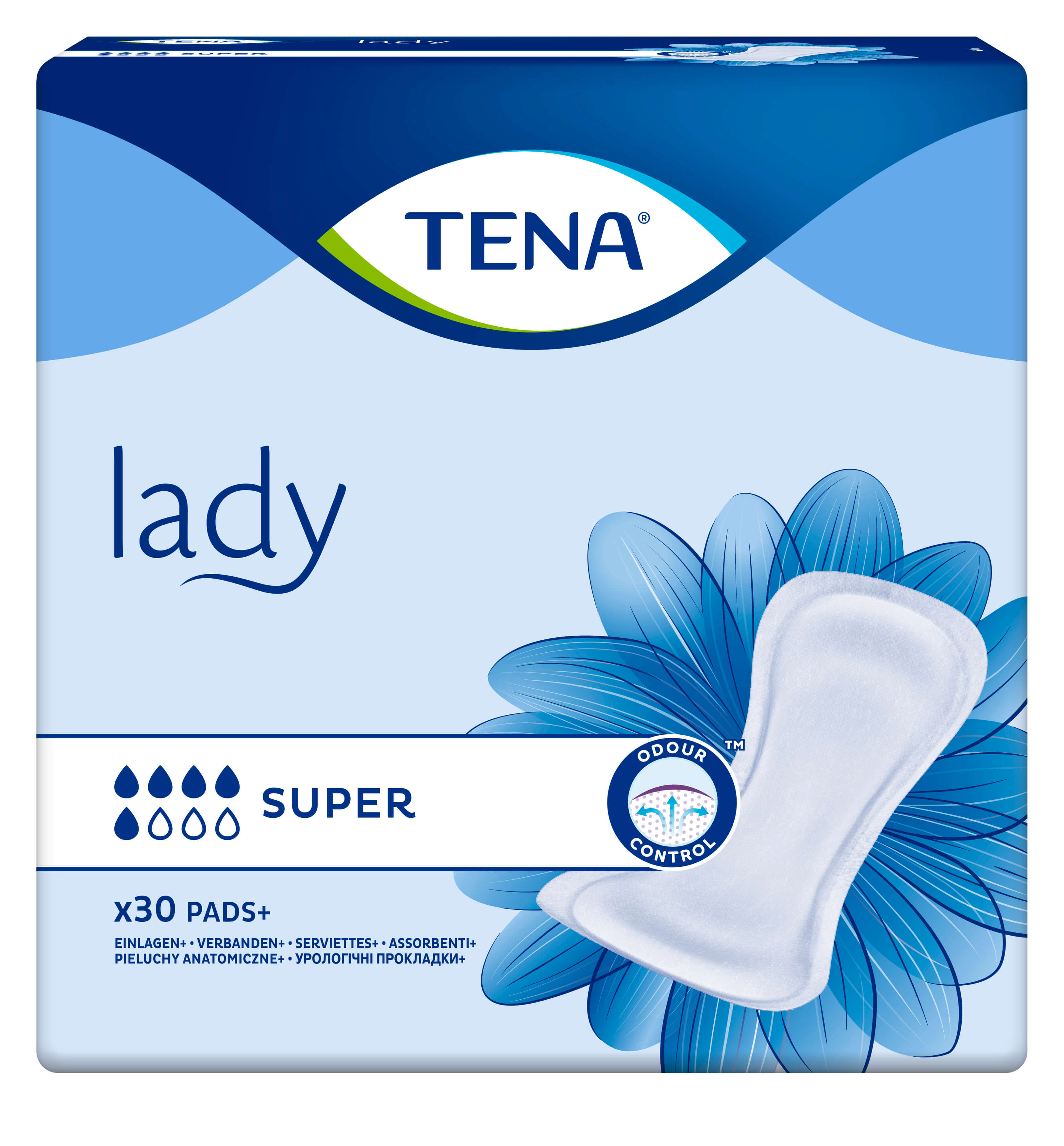 Tena Lady Super, wkładki anatomiczne, 30 szt.
