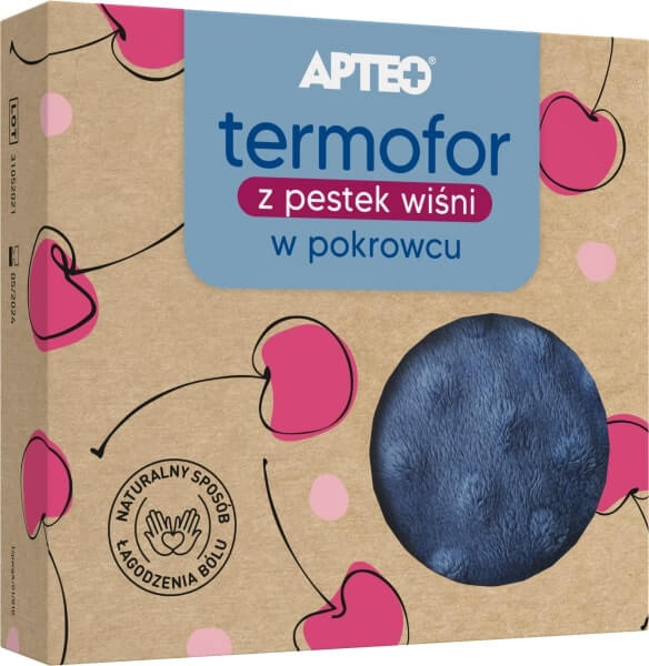 Termofor APTEO , z pestek wiśni w pokrowcu, 1 szt. (niebieski)