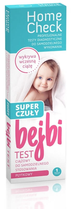 Home Check TEST Ciążowy Bejbi super czuły płytkowy, do samodzielnego stosowania, 1 szt.