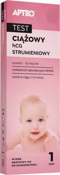 Test ciążowy hCG APTEO strumieniowy, 1 szt.