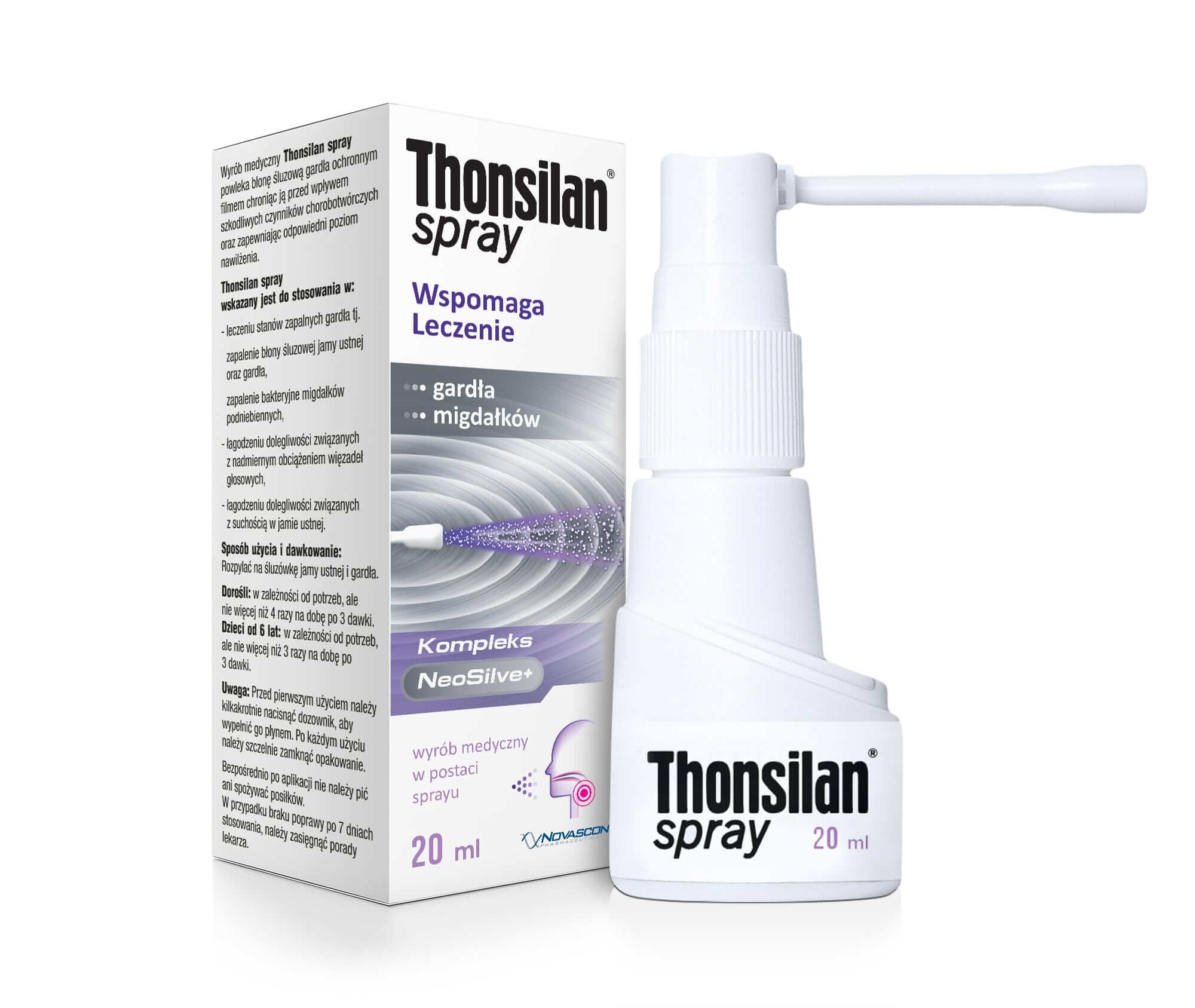Thonsilan, spray wspomagający leczenie gardła i migdałków, 20 ml