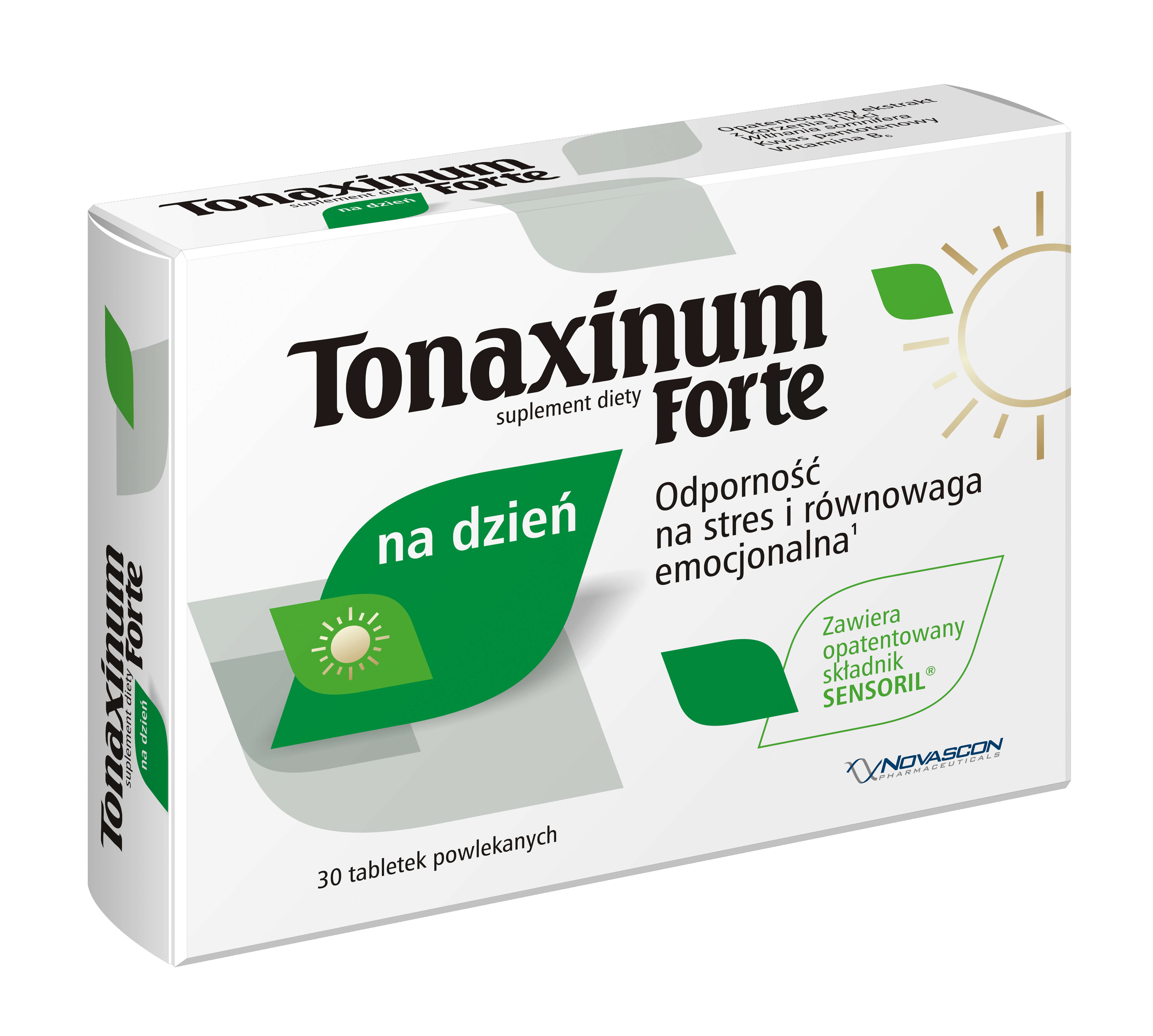 Tonaxinum Forte na dzień , tabletki dla osób narażonych na stres, 30 szt.