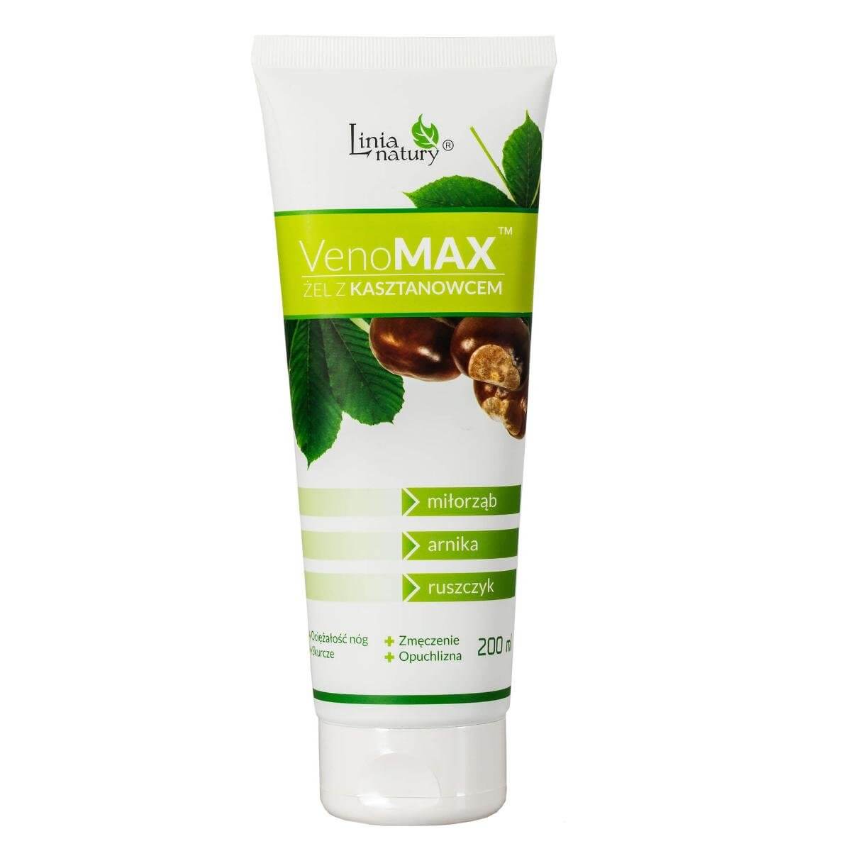 VenoMAX Żel z Kasztanowcem do pielęgnacji nóg ze skórą skłonną do pajączków, 200 ml