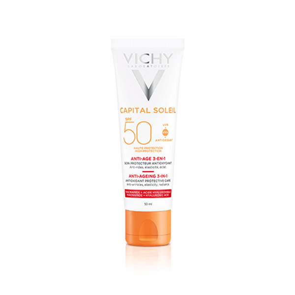 VICHY Capital Soleil, Krem przeciwstarzeniowy do twarzy 3w1 SPF 50, 50 ml
