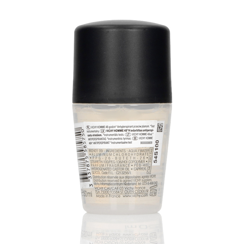 Vichy Homme 48h, antyperspirant w kulce przeciw śladom na ubraniach, 50 ml