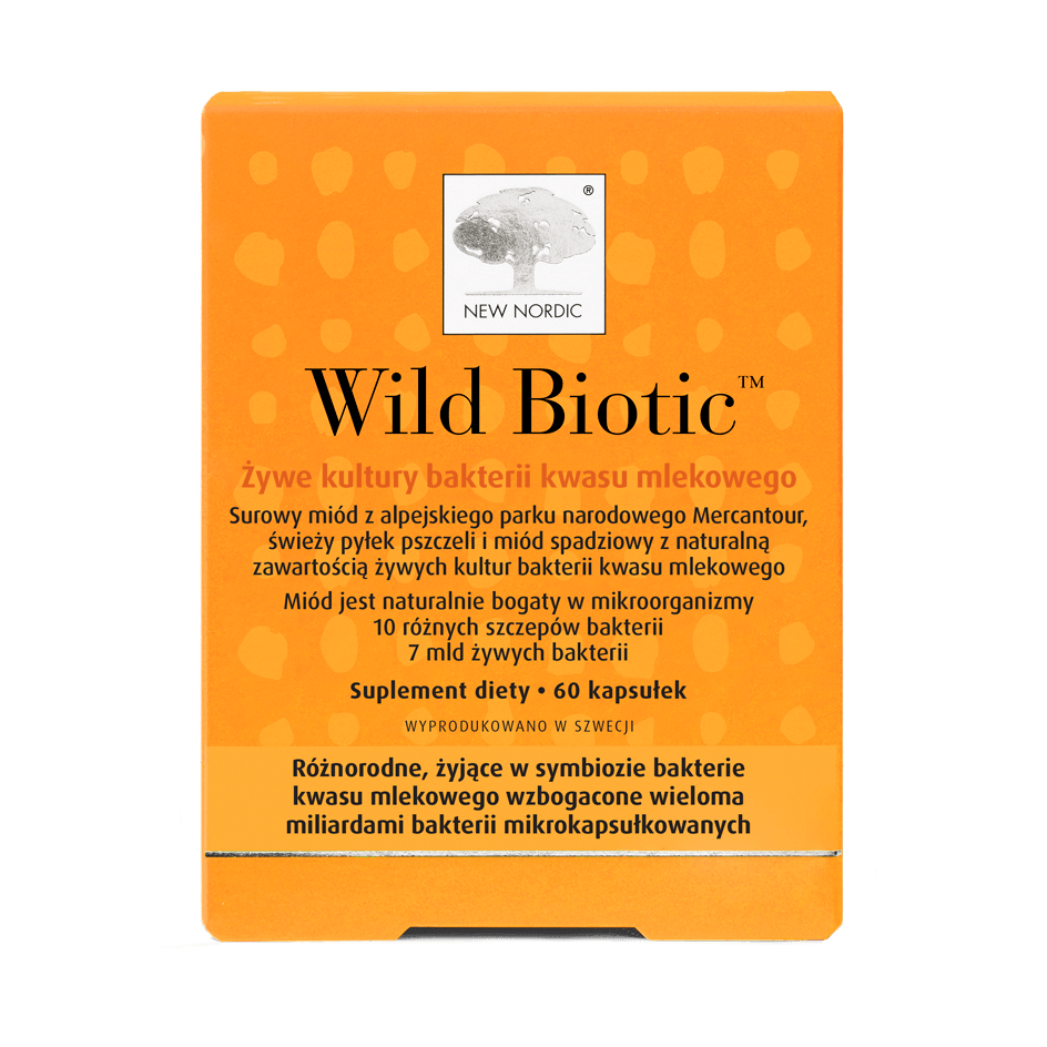 Wild Biotic, kapsułki uzupełniające dietę w żywe kultury bakterii, 60 szt.
