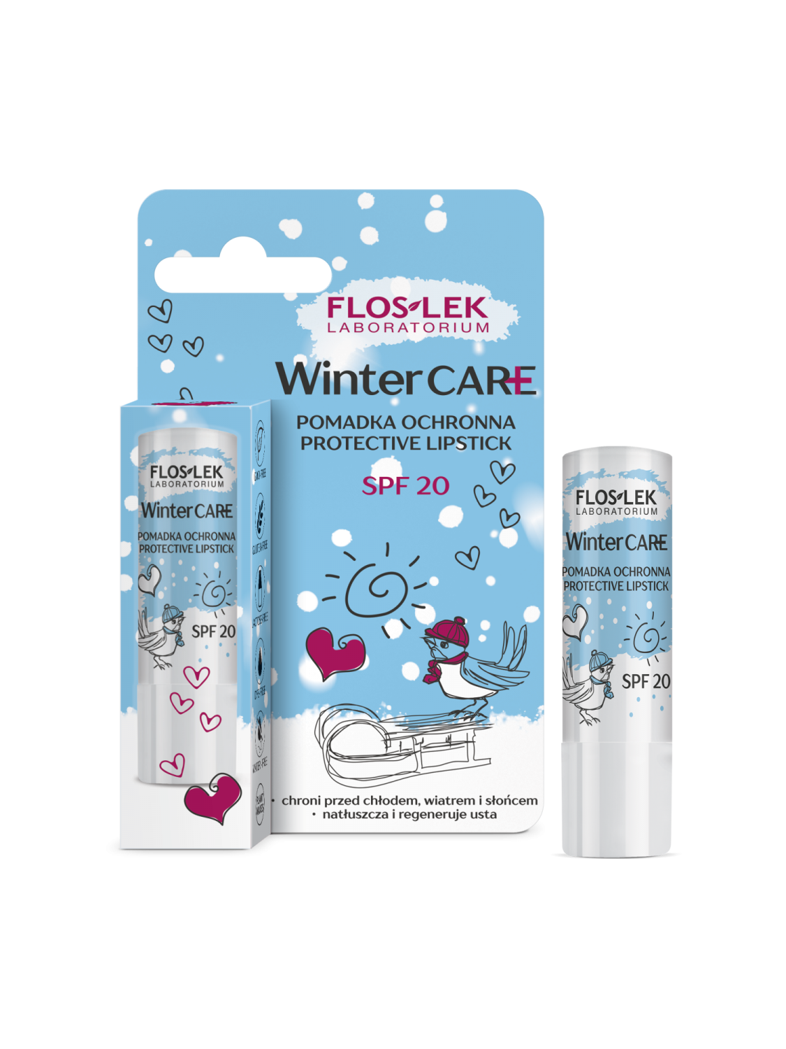 Flos-Lek Winter Care pomadka ochronna SPF20, 4 g