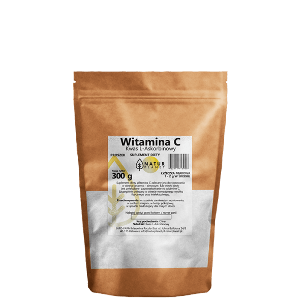 Natur Planet Witamina C Kwas L-Askorbinowy proszek wspierający odporność, 300 g