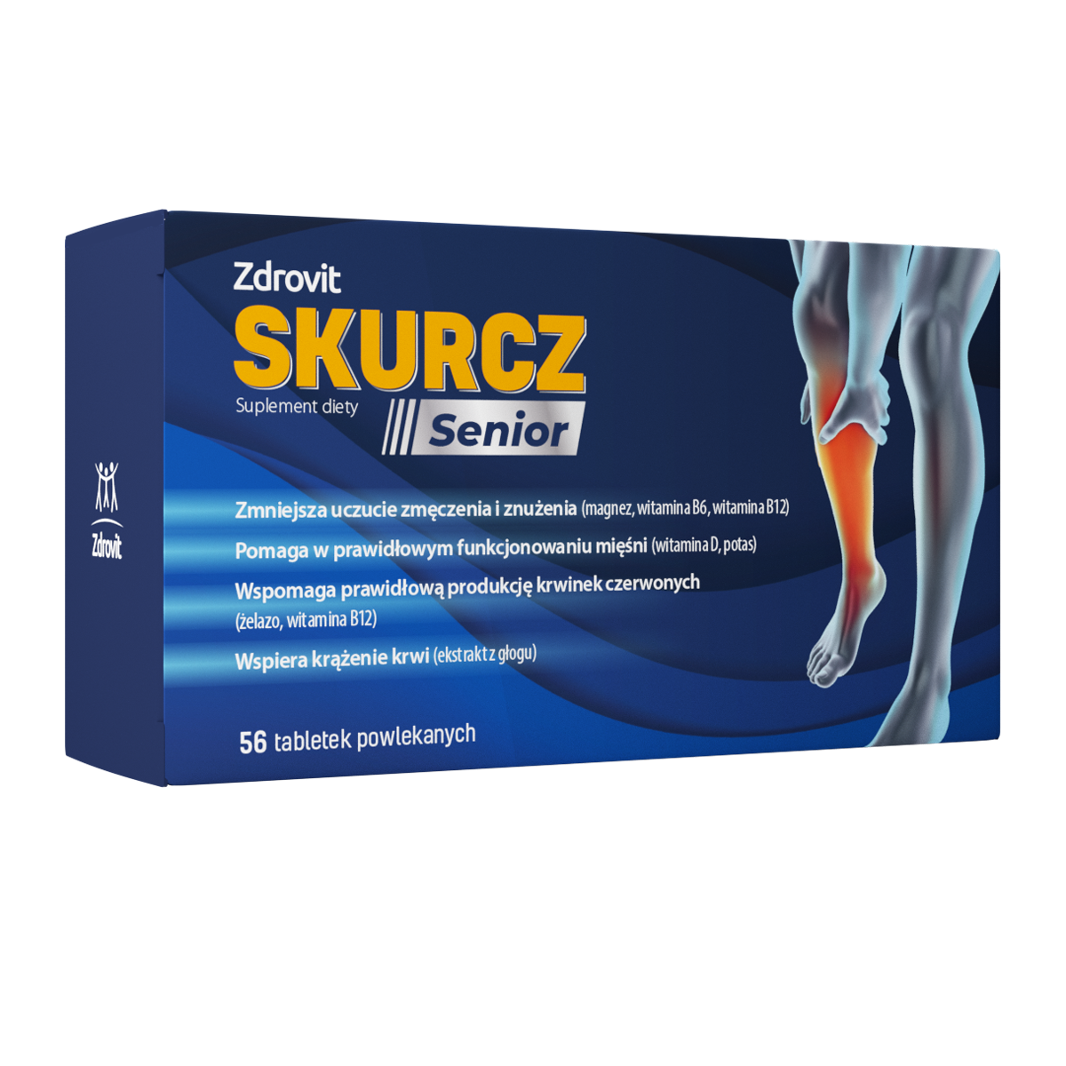 Zdrovit Skurcz Senior, tabletki ze składnikami wspierającymi krążenie dla seniorów, 56 szt.