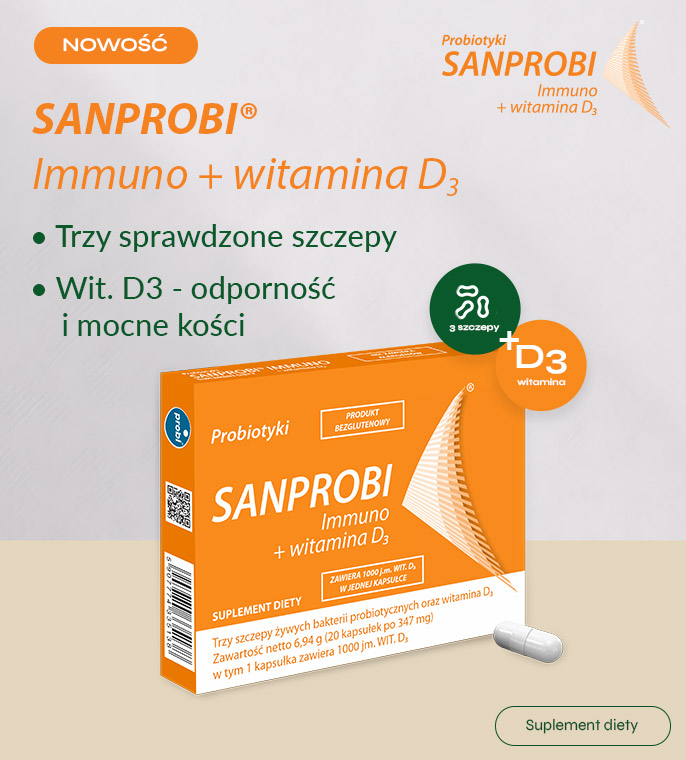 Sanprobi Immuno + Witamina D3 baner